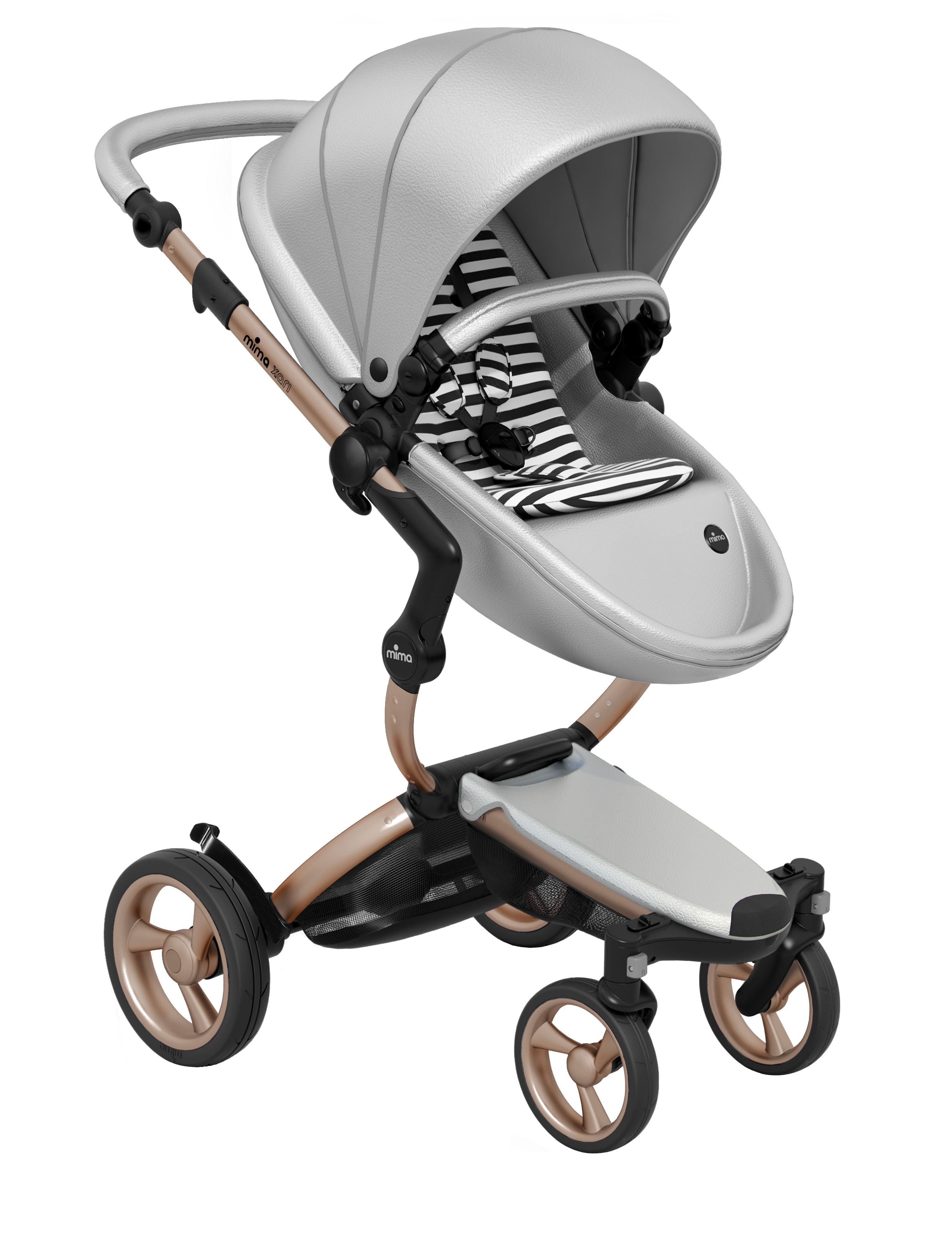 Mima Xari Pushchair - Argento + Rose Gold Chassis