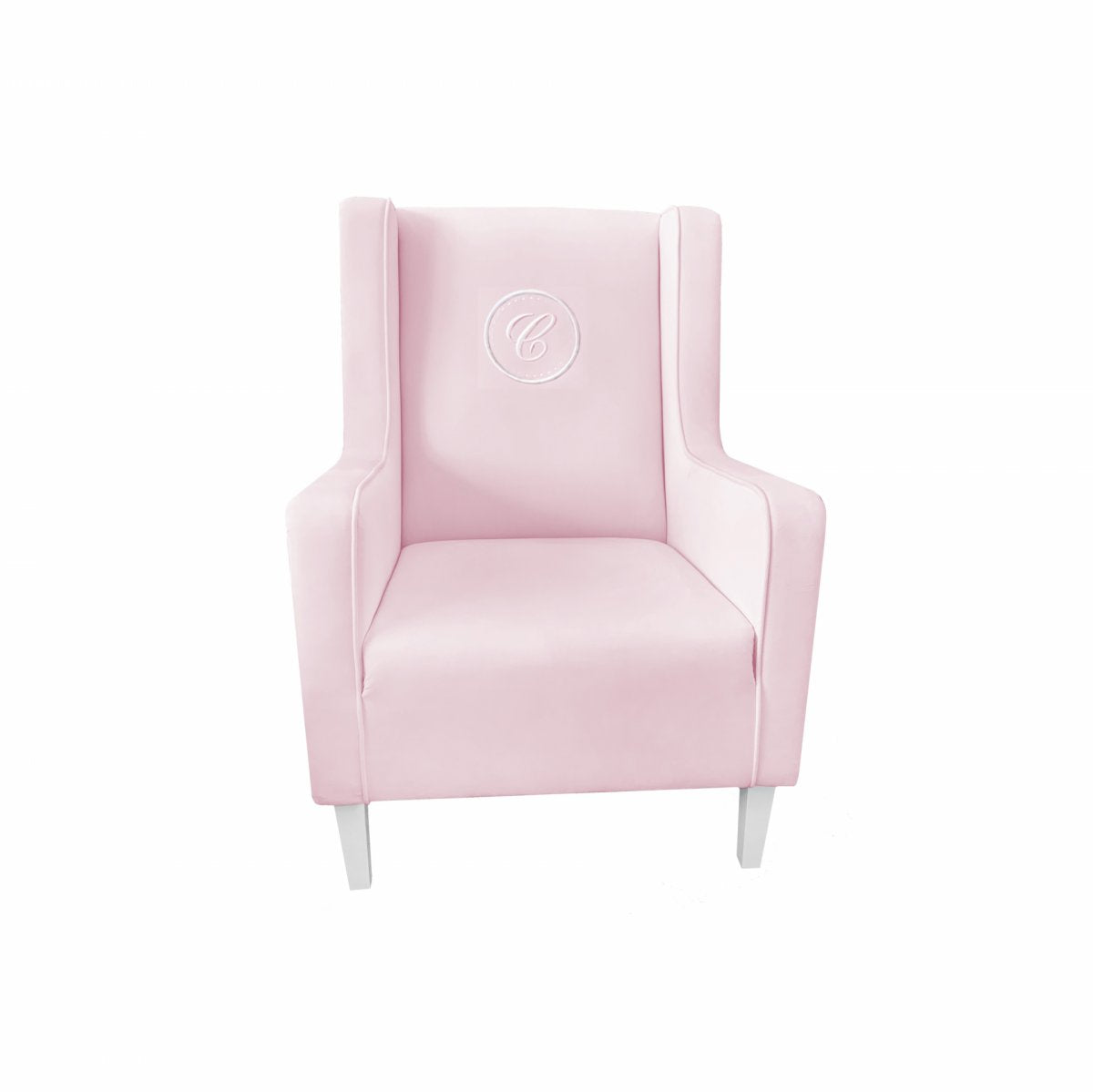 Armchair Modern Pink with Emblem
