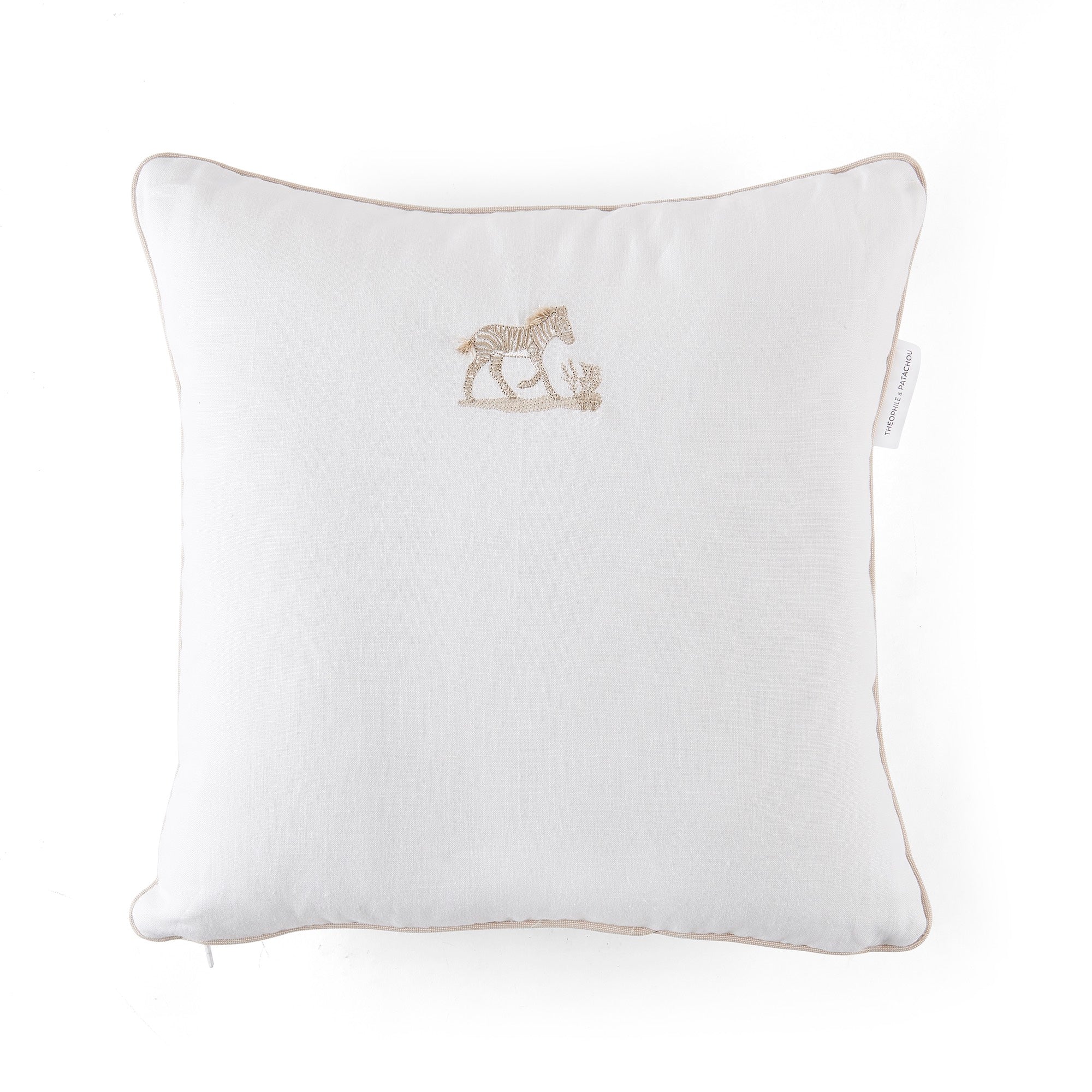 Theophile & Patachou Embroidered Cushion - Safari