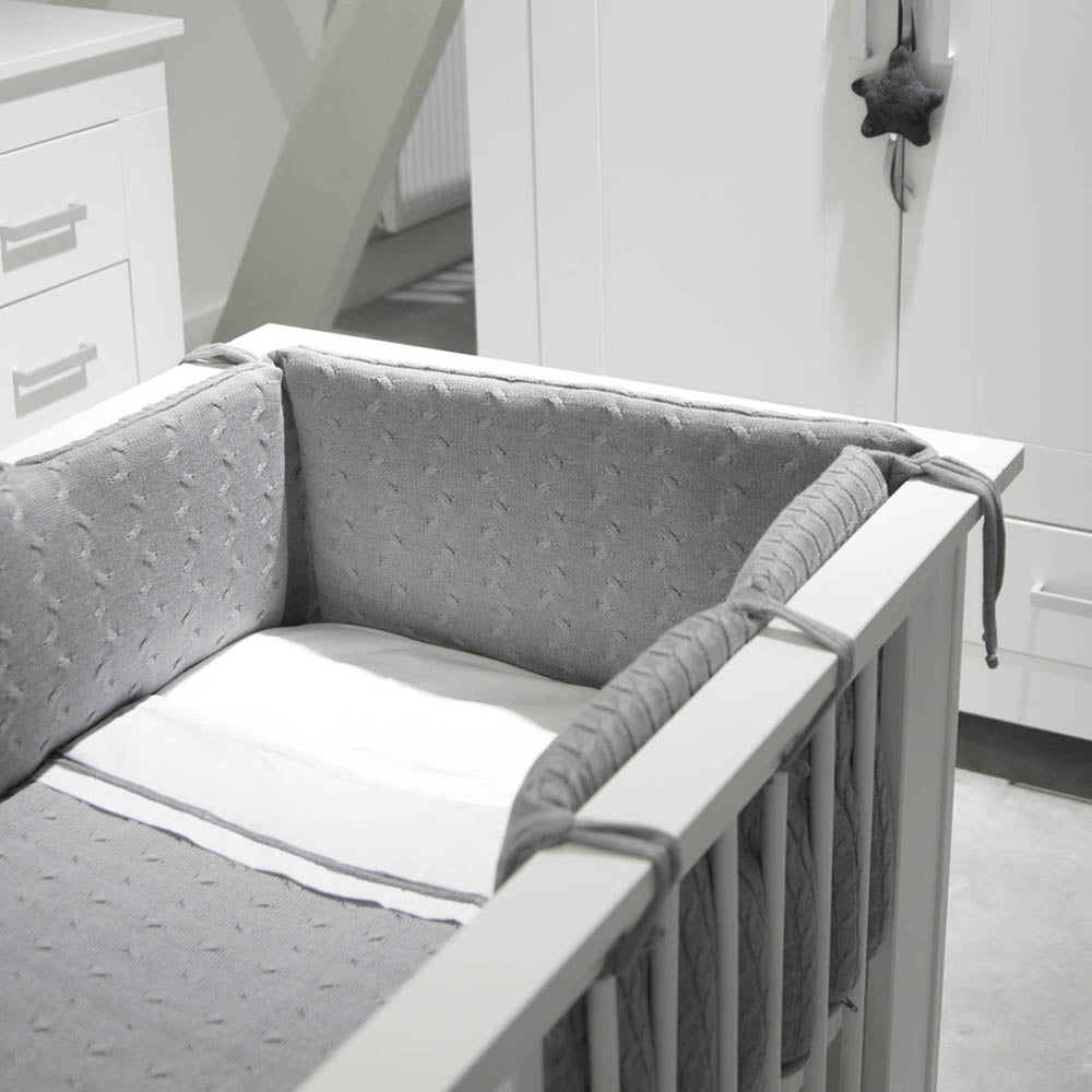 Baby's Only Cot Blanket - Cable Chenille Grey
