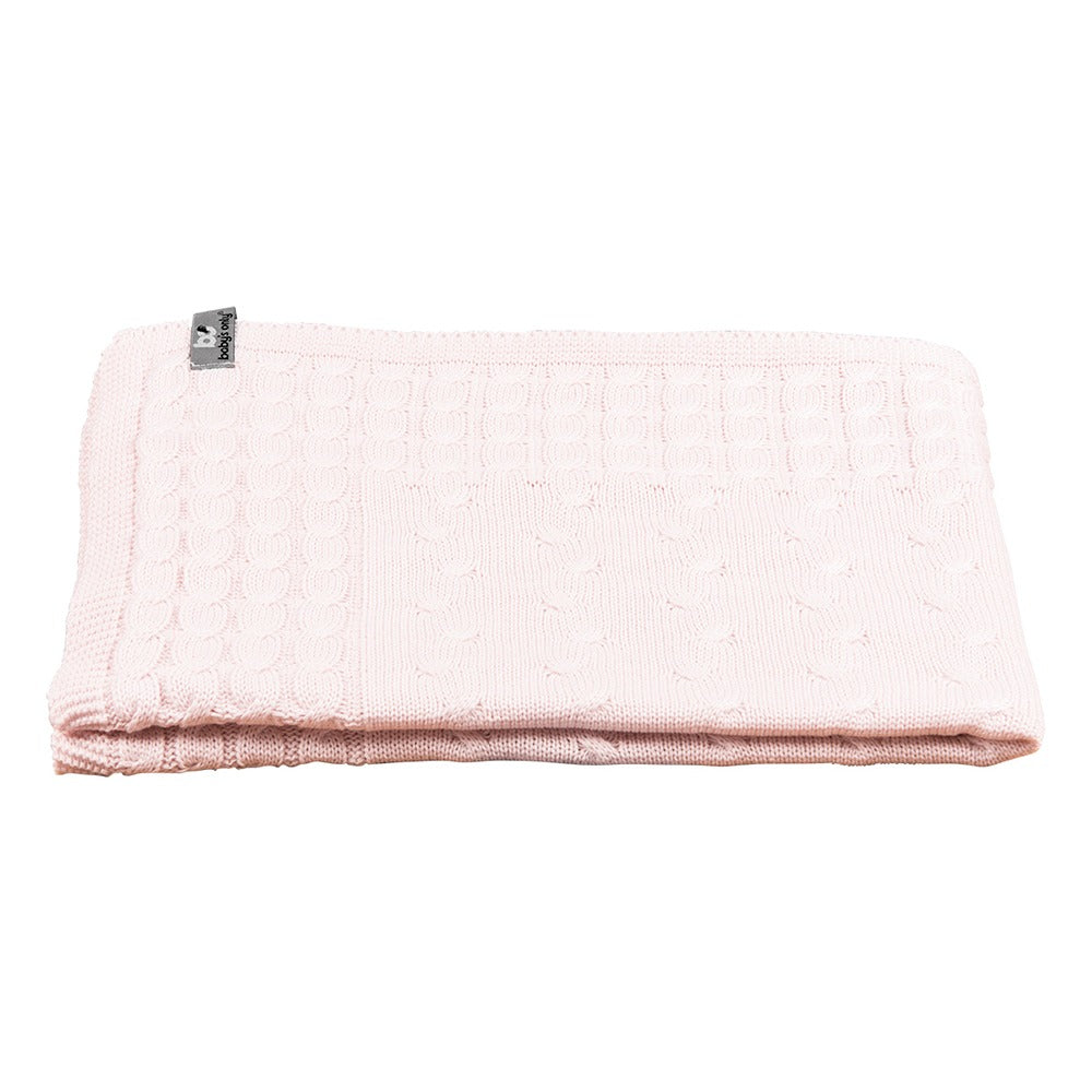 Baby's Only Cot Blanket - Cable Classic Pink