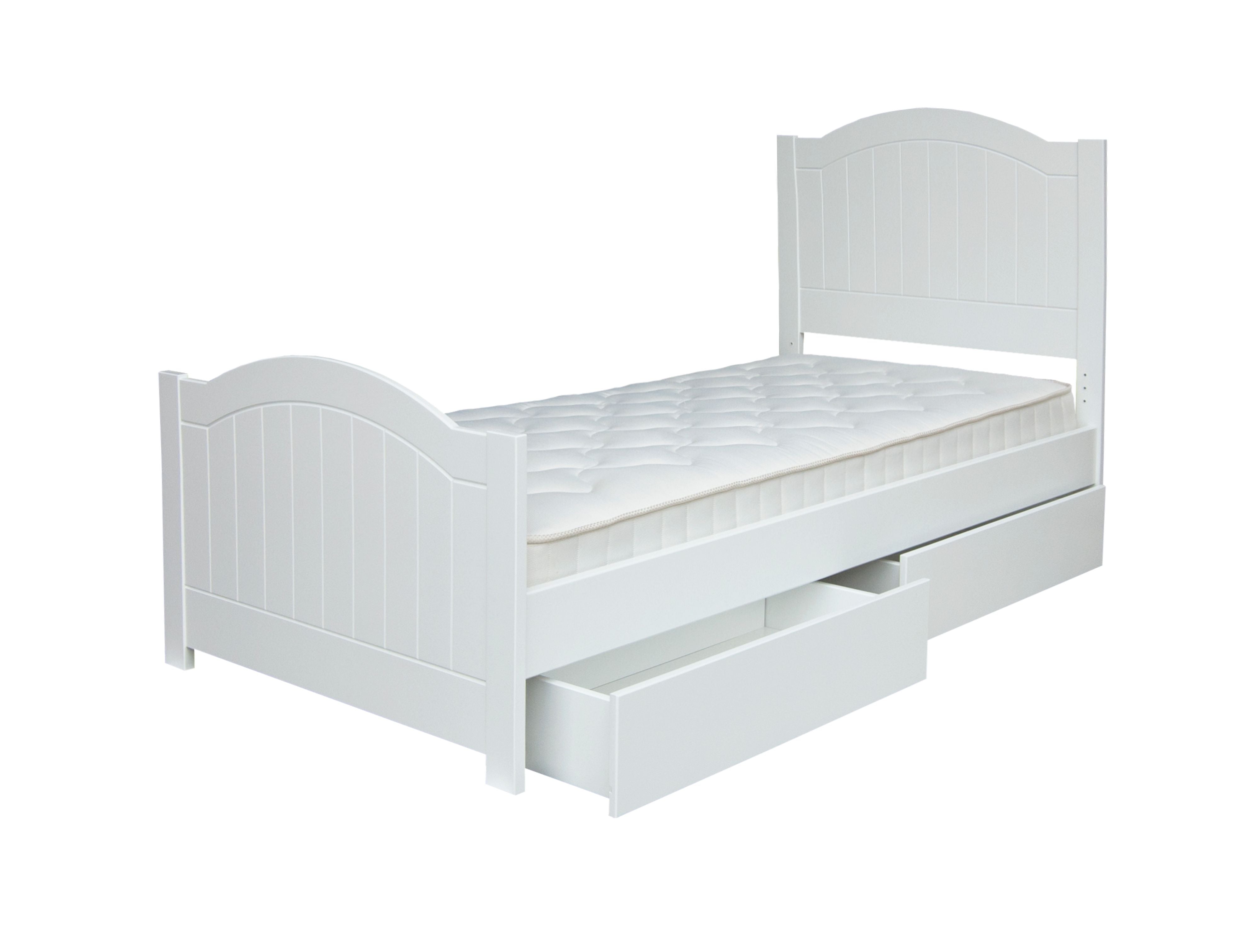New Hampton Grooved Single Bed - White