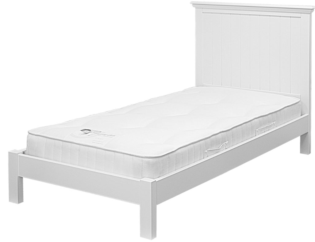 New Hampton Low Foot End Grooved Single Bed - White