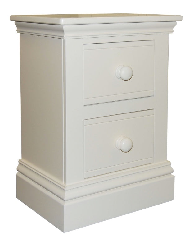 New Hampton 2 Drawer Bedside Table - White