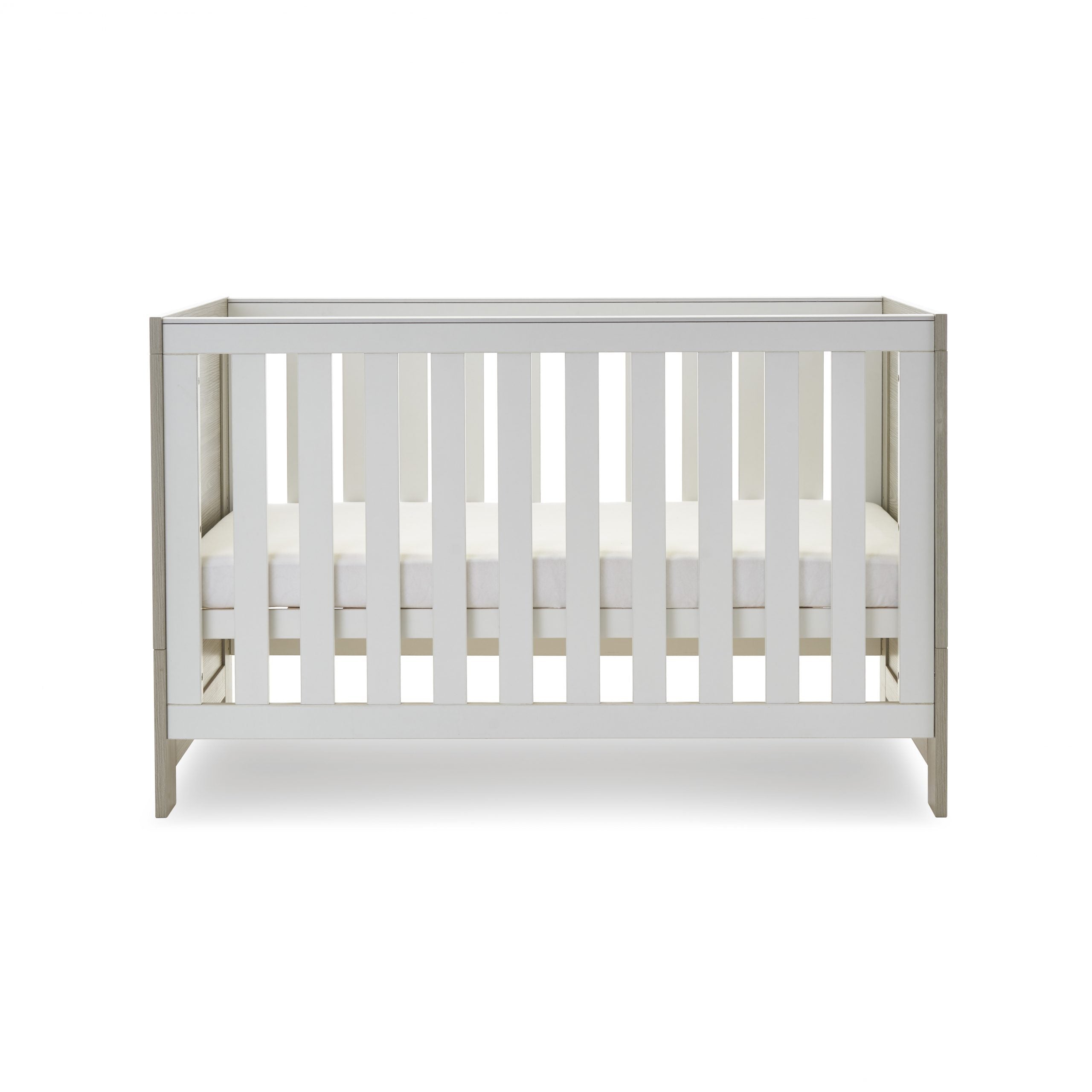 Obaby Nika Cot Bed - Grey Wash with White