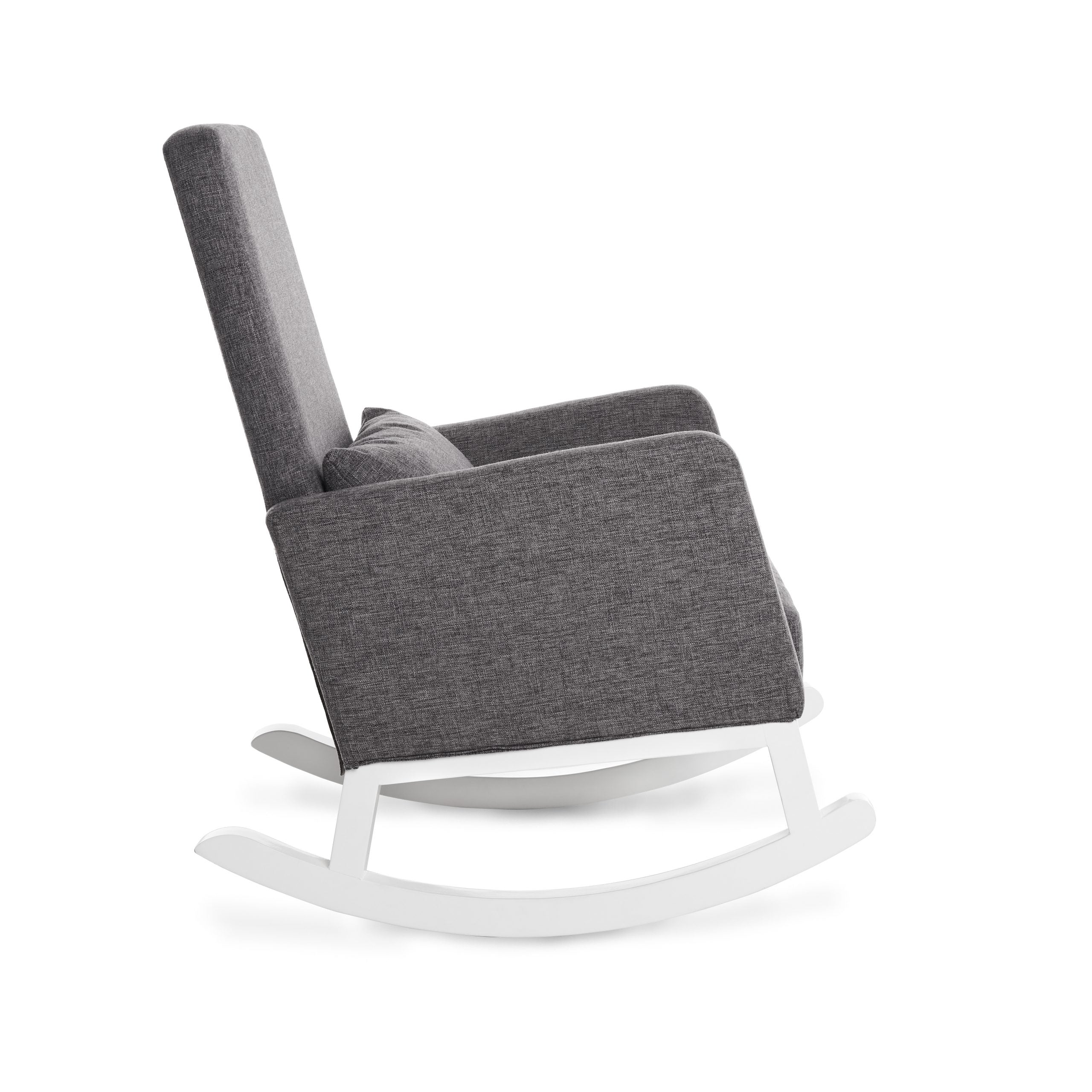 Obaby High Back Rocking Chair - White with Grey Cushion