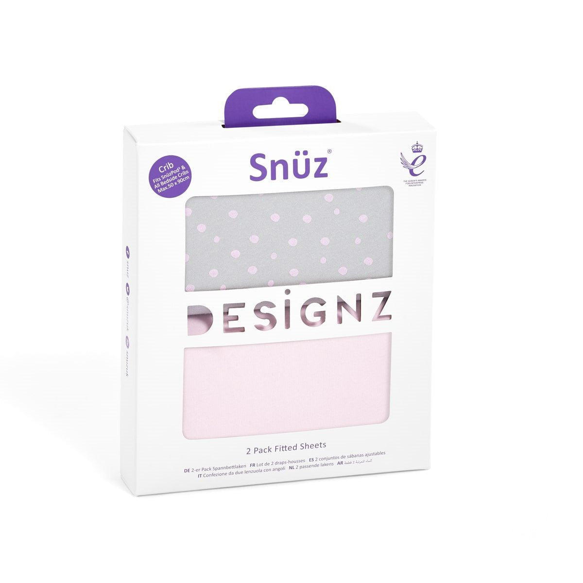 Snuzpod Crib 2 Pack Fitted Sheets - Rose Spots