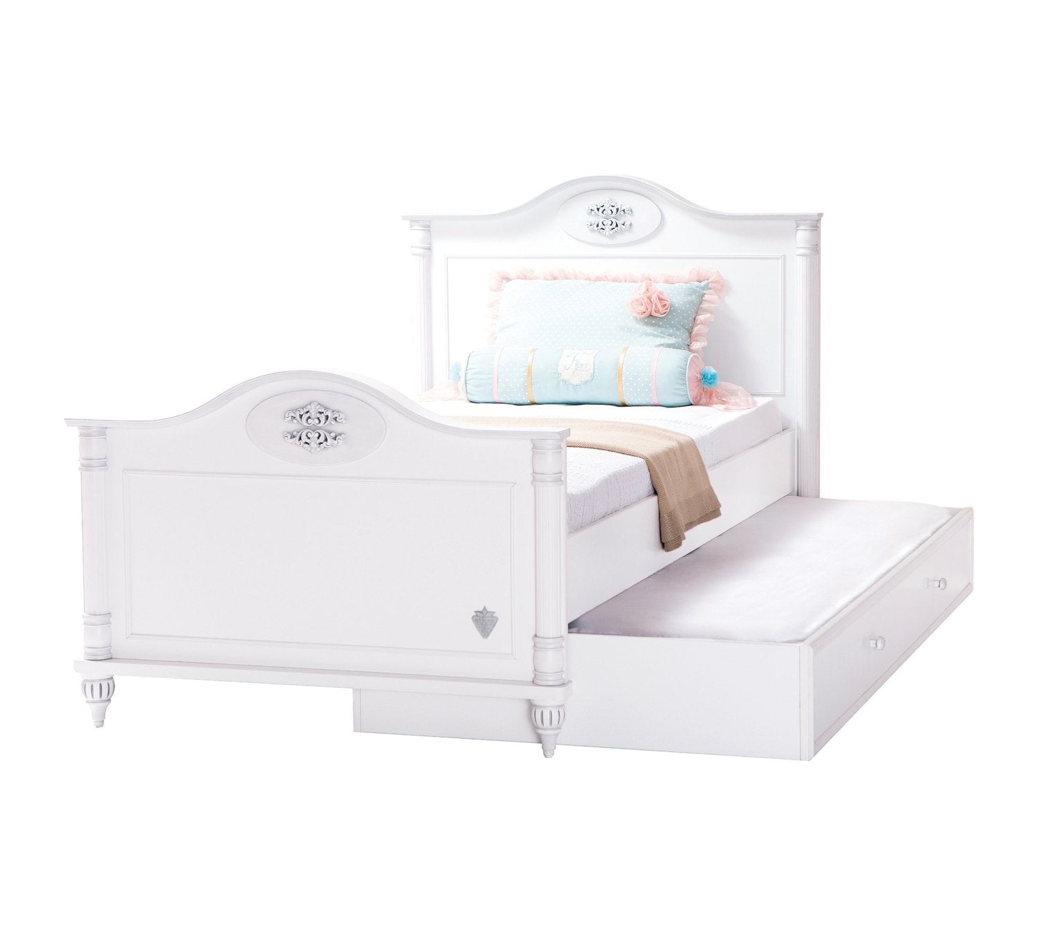 Cilek Romantic Bed with pull out drawer (120x200 Cm)