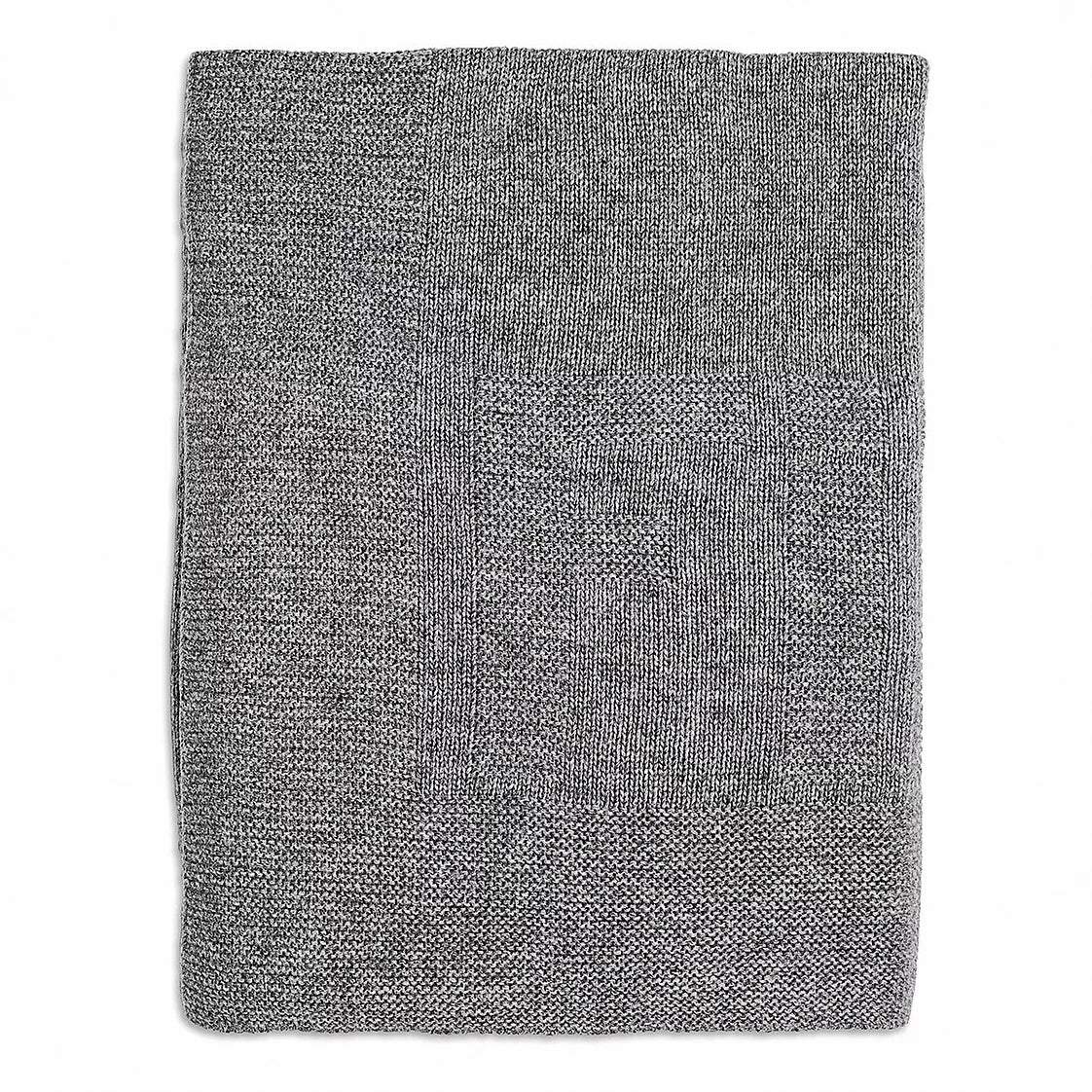 First Endless Grey Knitted Blanket in Wool & Cashmere