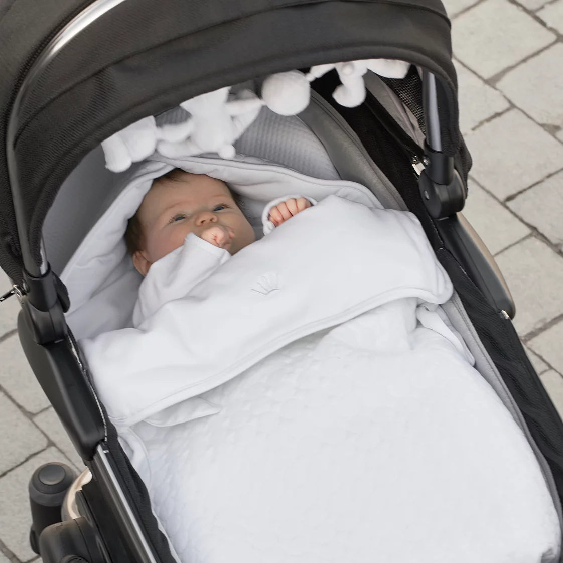 First Crystal White Angels Nest for Baby Car