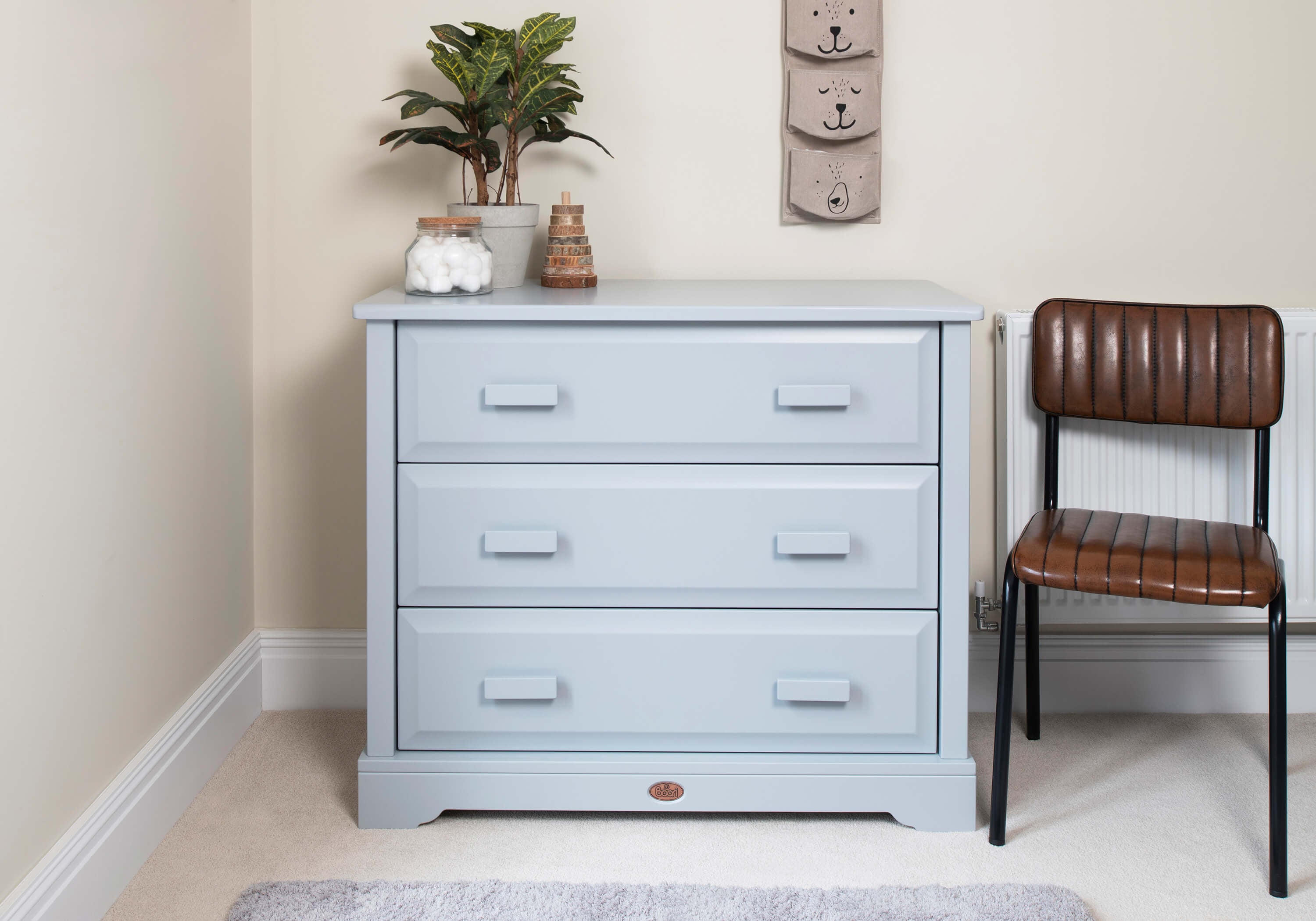 Boori 3 Drawer Dresser (with Squared Changing Station) - Pebble