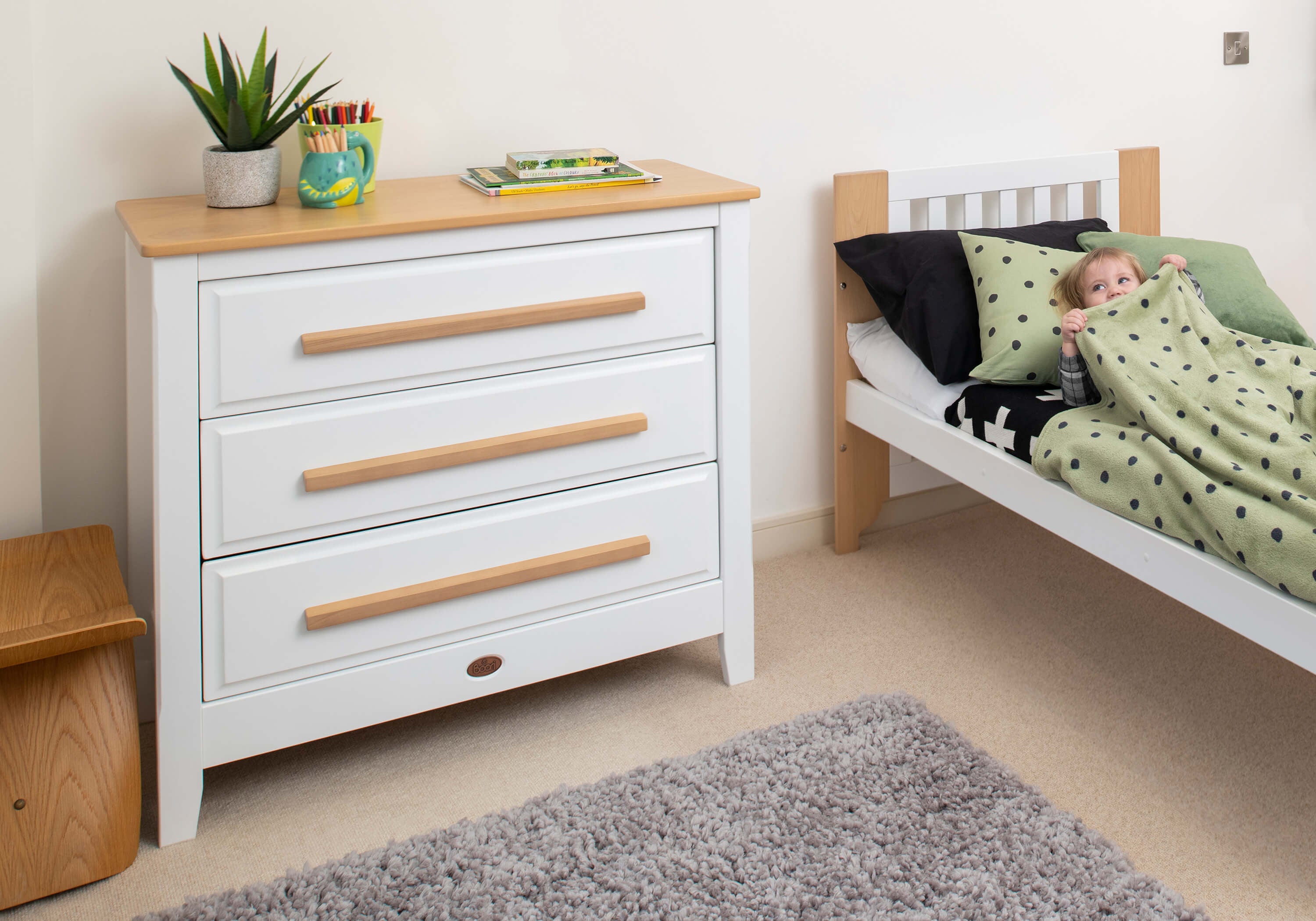Boori Linear Chest of Drawers - White & Almond
