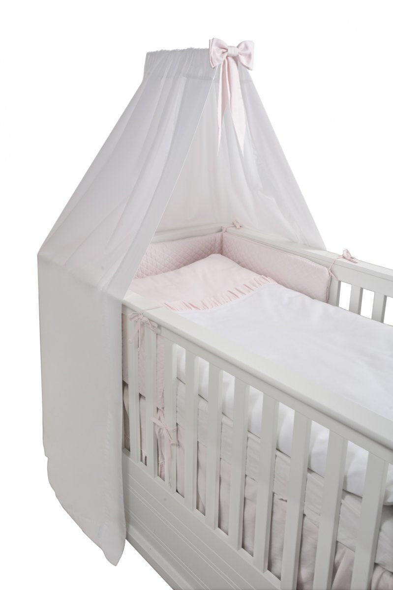 White Standing Canopy with A Baby Pink Bow