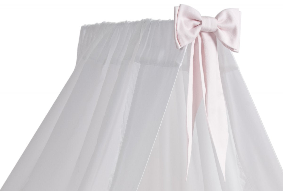 White Standing Canopy with A Baby Pink Bow