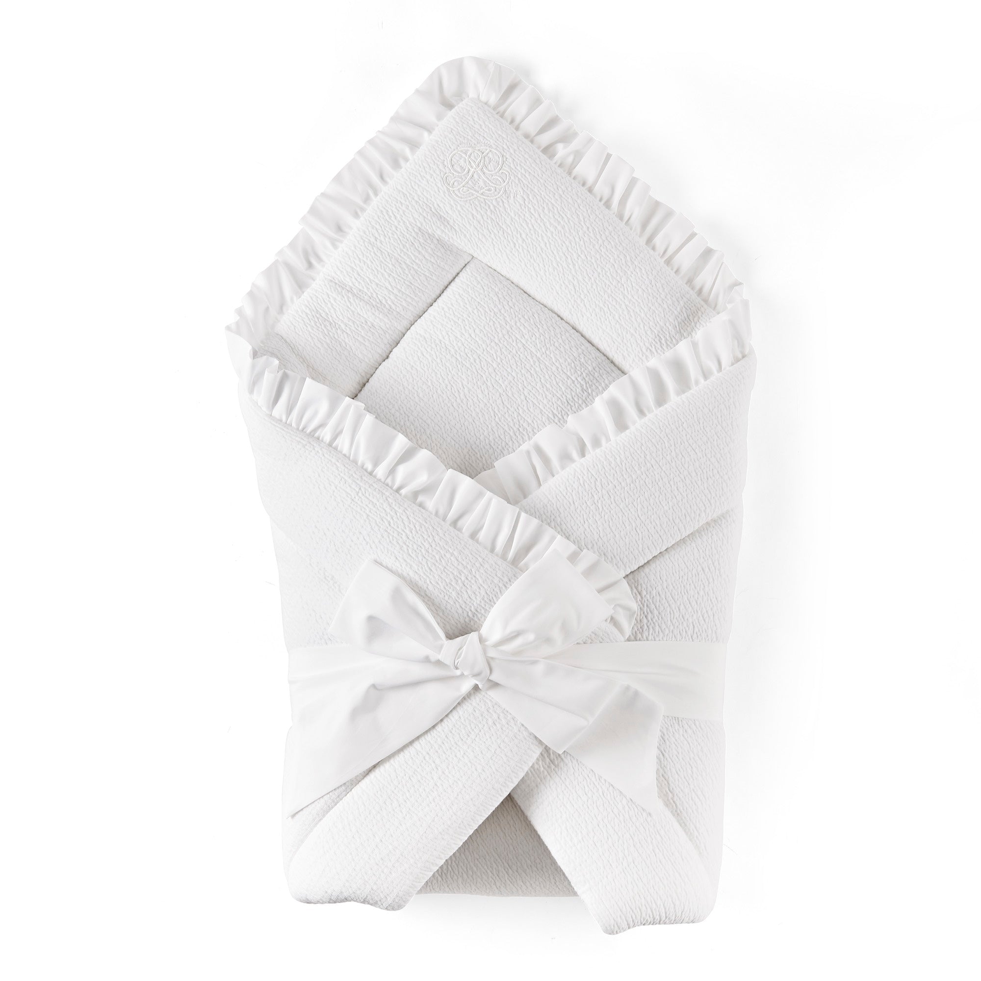 Theophile & Patachou Angel's Nest Shawl Blanket - Cotton White