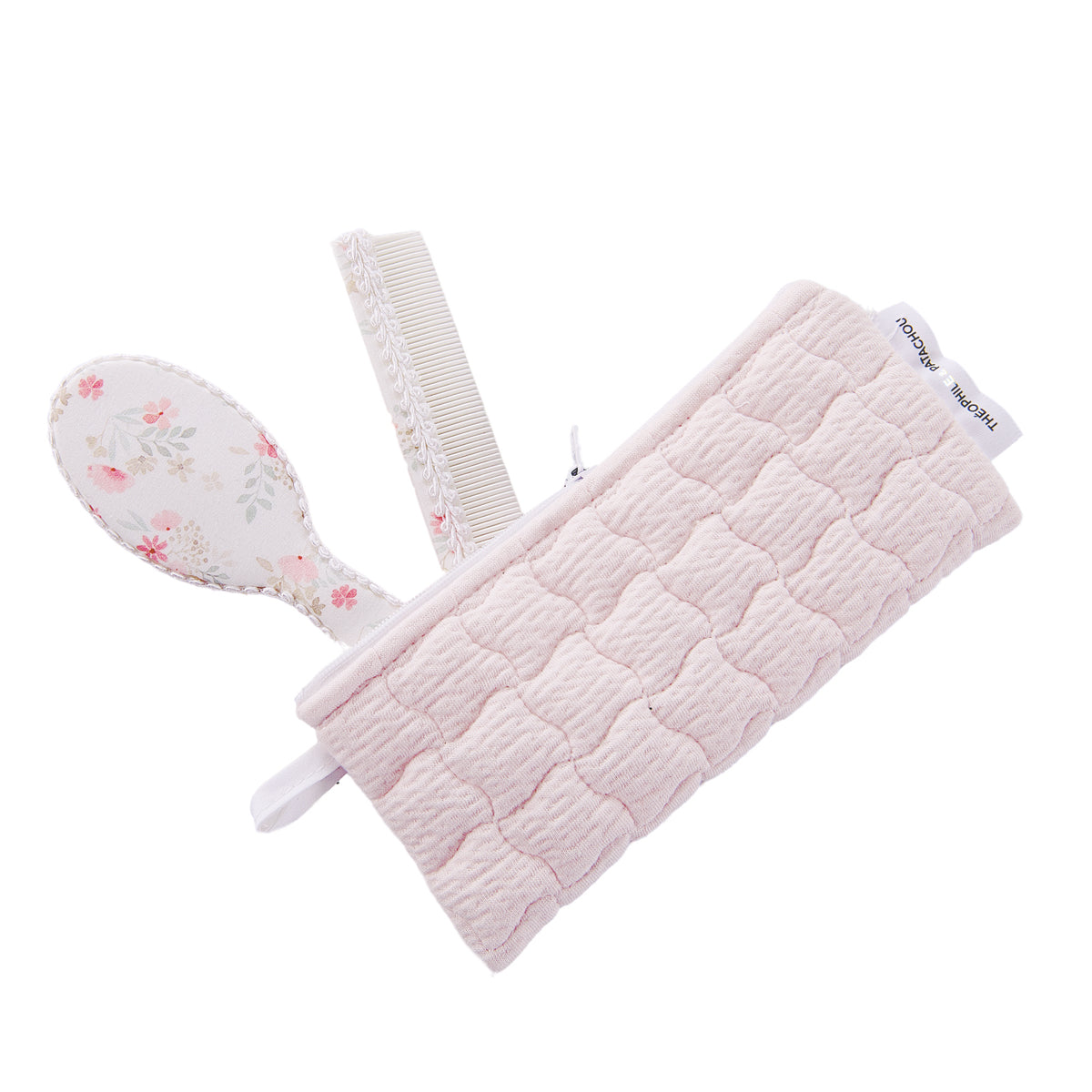 Theophile & Patachou Brush and Comb - Pink Flower