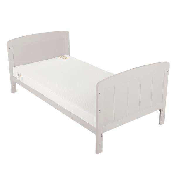 Cuddleco Juliet Cot Bed Dove Grey + Mother&Baby Rose Gold Anti-Allergy Sprung Cot Bed Mattress