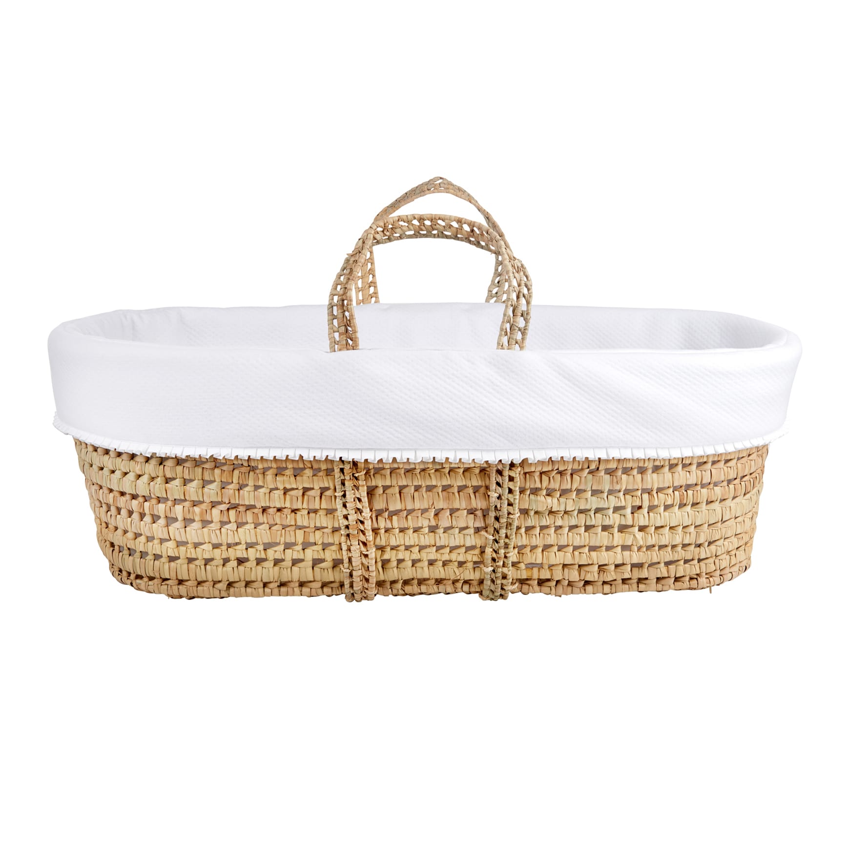 Theophile & Patachou Wicker Moses Basket Padded White With Mattress