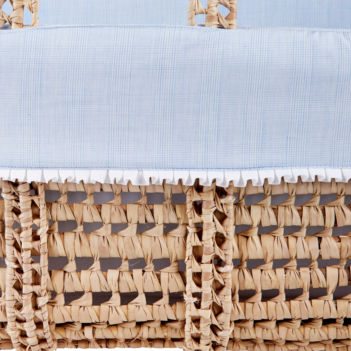 Theophile & Patachou Wicker Moises and Cover with Mattress - Sweet Blue