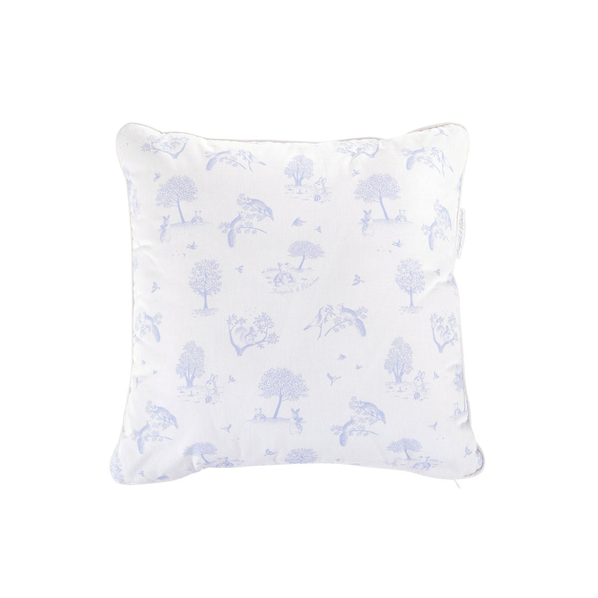 Theophile & Patachou Cushion with Button - Printed Sweet Blue