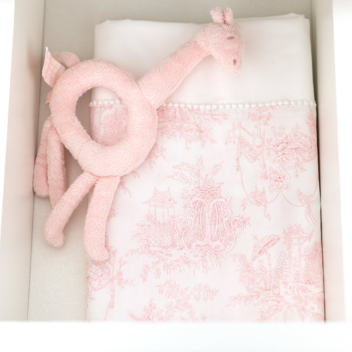 Theophile & Patachou Cotbed Sheet and Pillowcase - Sweet Pink