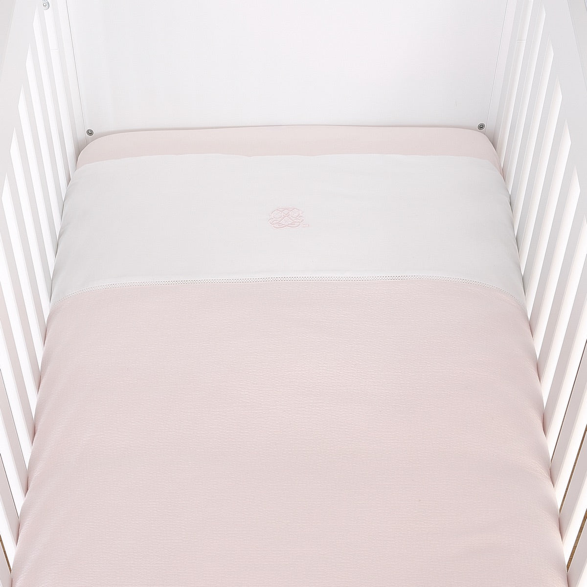Theophile & Patachou Baby Cot Bed Duvet Cover Padded Effect and Pillowcase - Cotton Pink