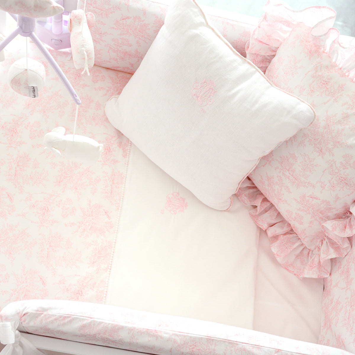 Theophile & Patachou Baby Cot Bed Duvet Cover - Sweet Pink