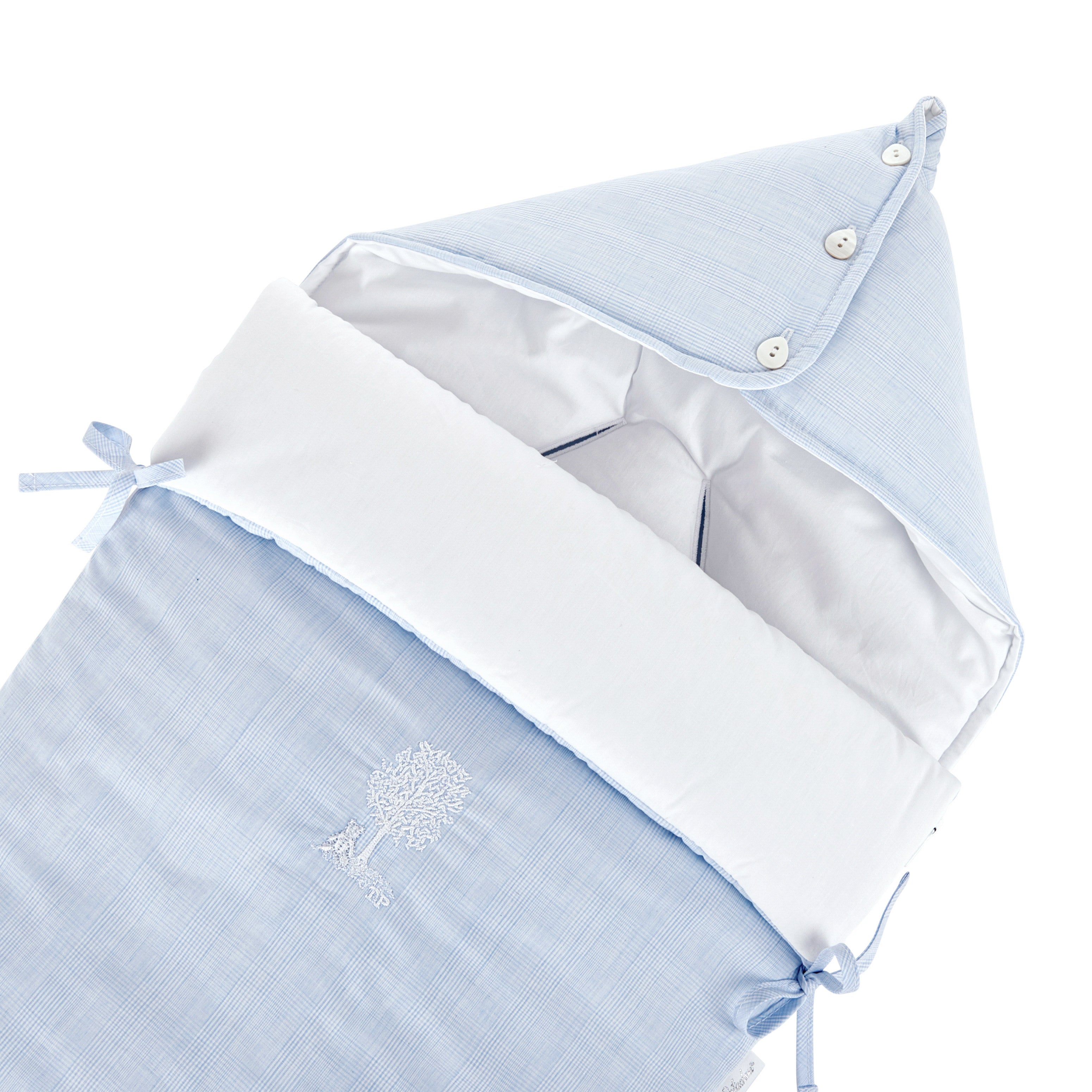 Theophile & Patachou Hooded Sleeping Bag for Car Seat “Pebble” - Sweet Blue