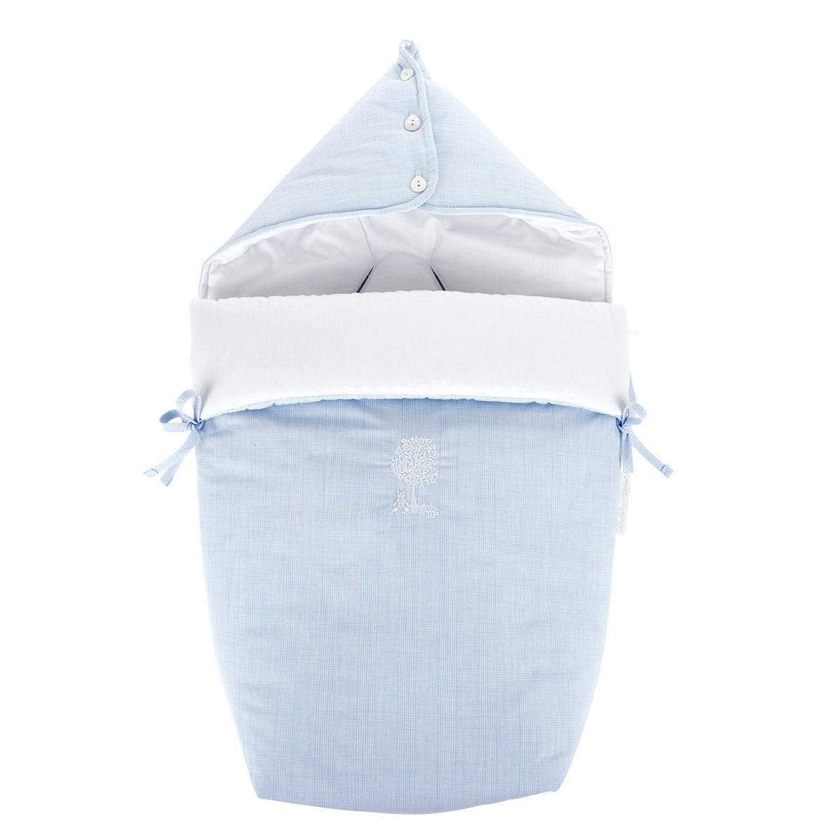 Theophile & Patachou Hooded Sleeping Bag for Car Seat “Pebble” - Sweet Blue