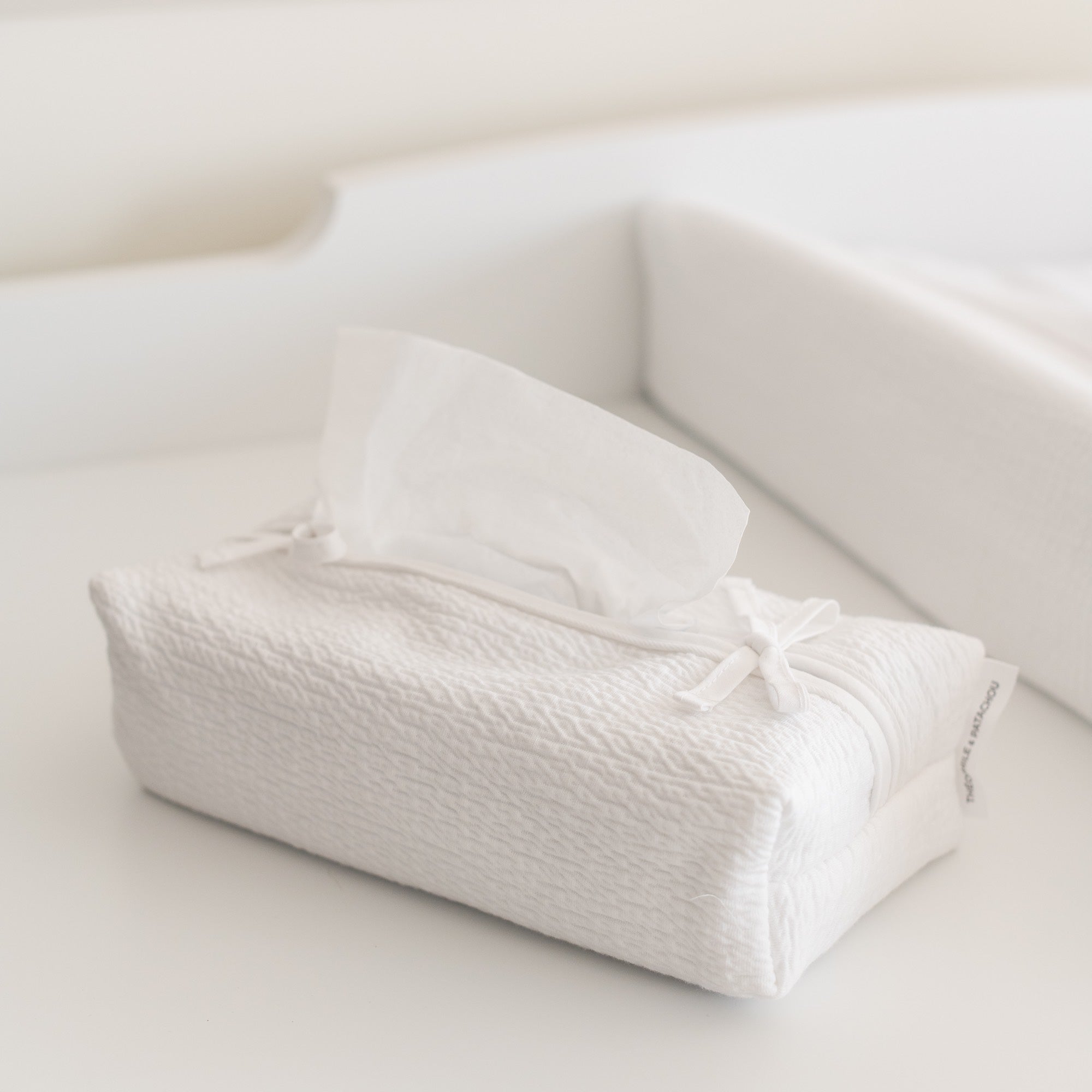 Theophile & Patachou Tissue Box Cover - Cotton White
