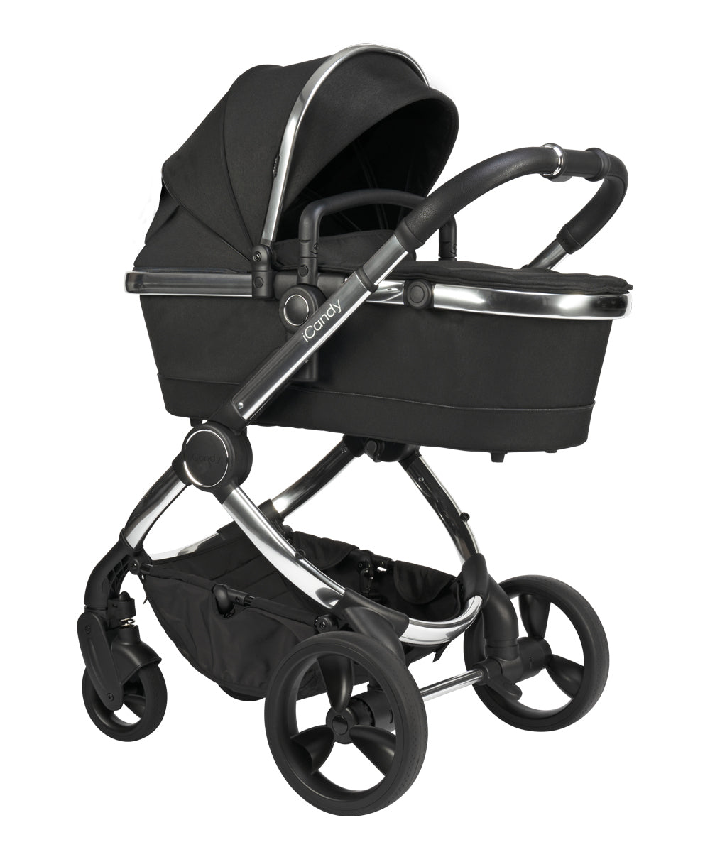 iCandy Peach Pushchair and Carrycot - Chrome Black Twill