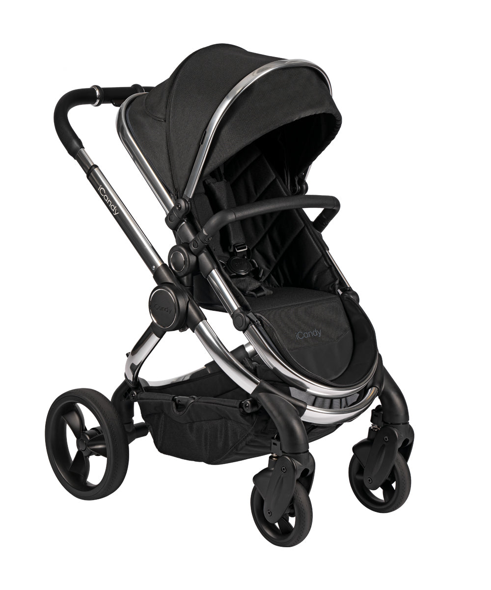 iCandy Peach Pushchair and Carrycot - Chrome Black Twill
