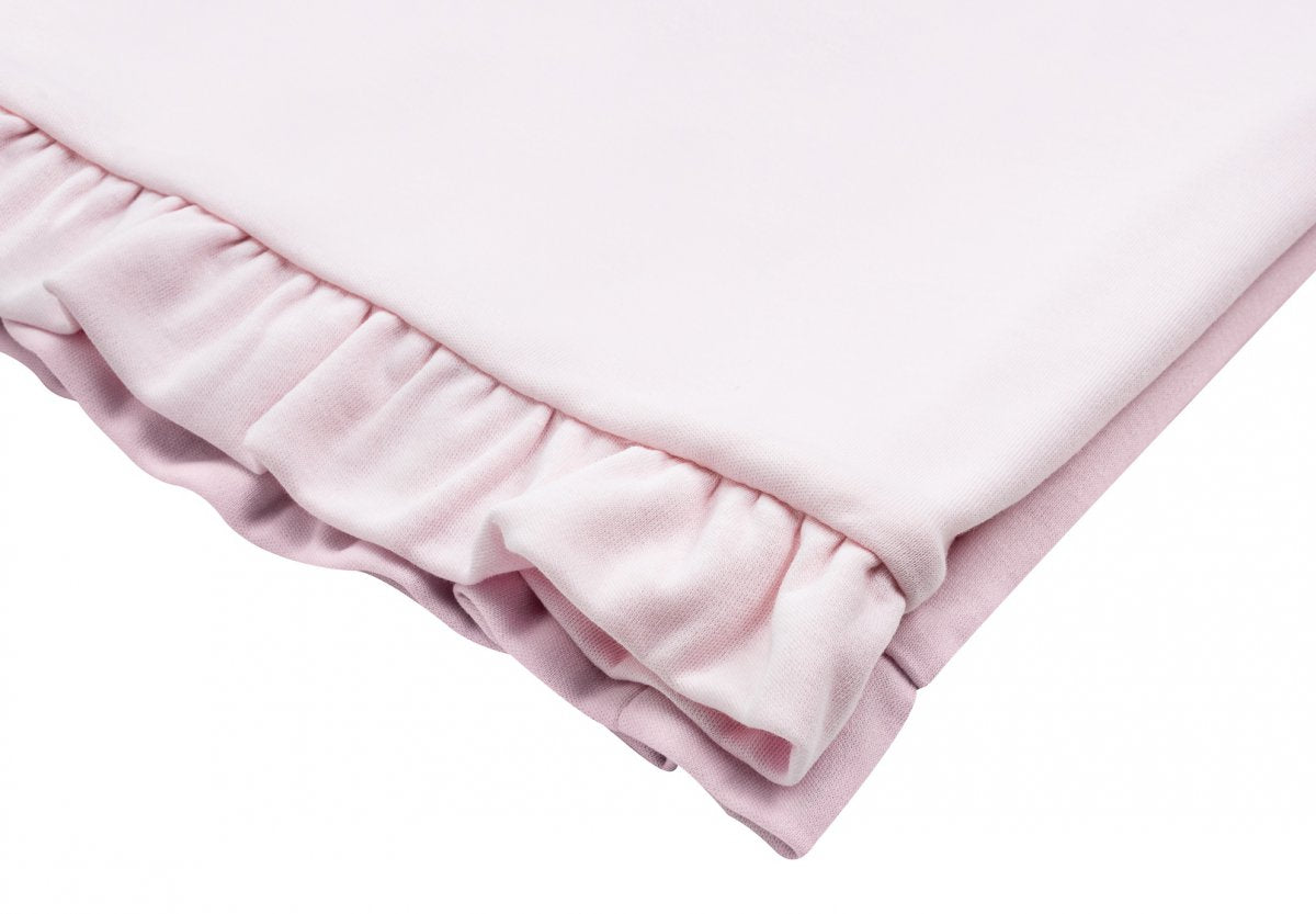 Blanket Double-Sided Baby Pink with Emblem and Frill