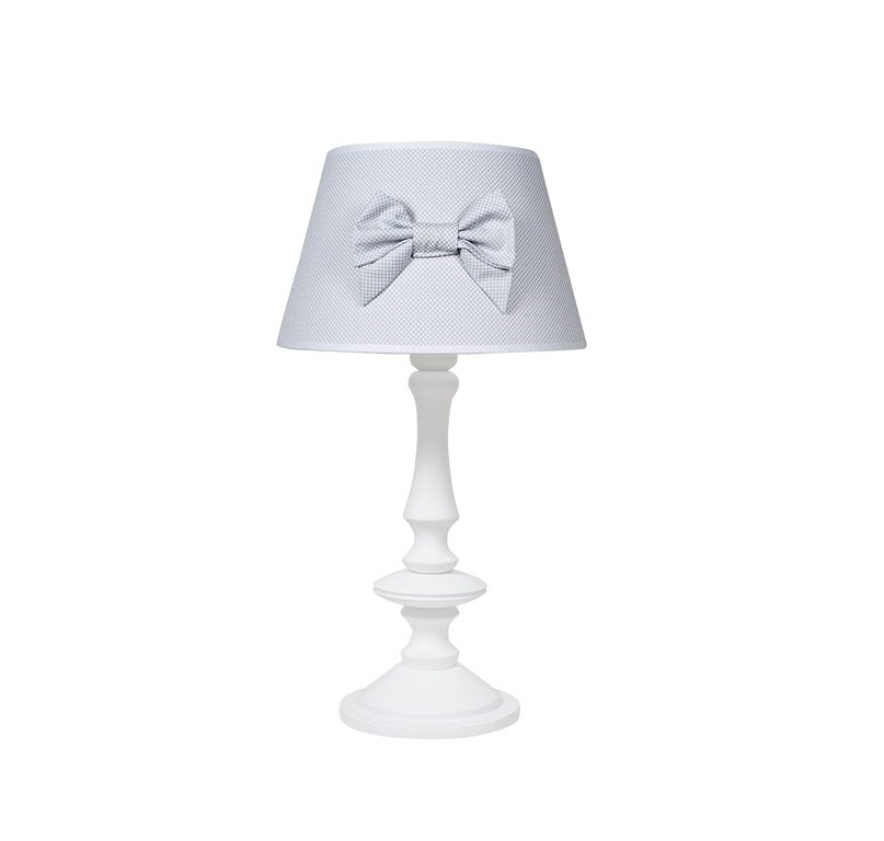 Table Lamp Grey Cube with Bow