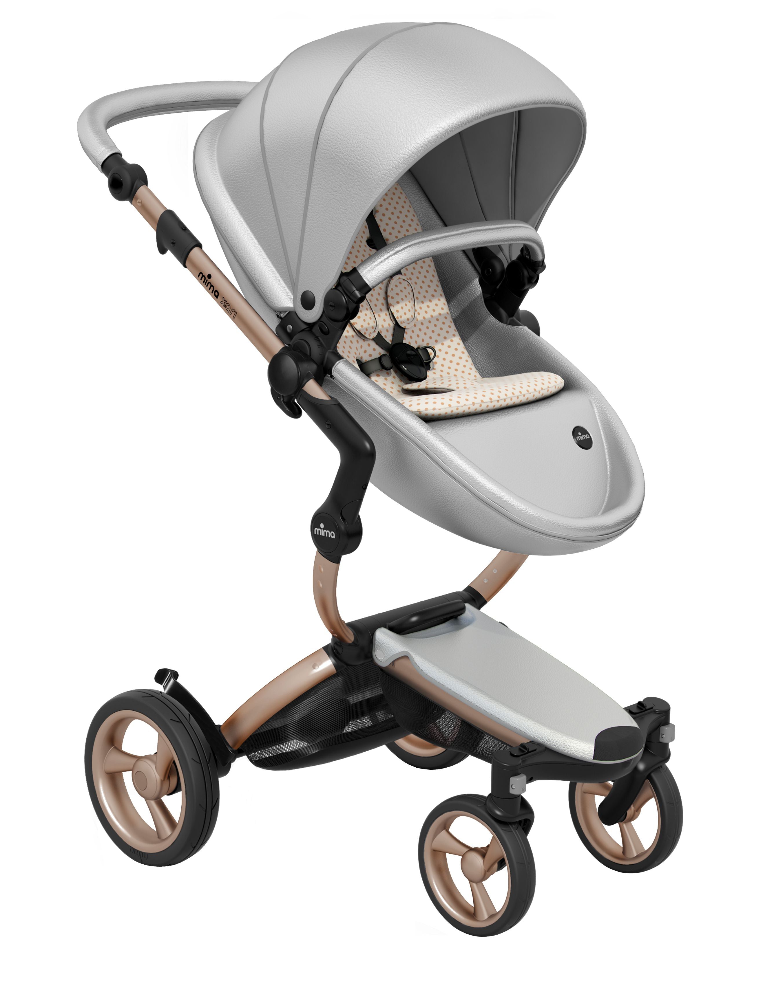 Mima Xari Pushchair - Argento + Rose Gold Chassis