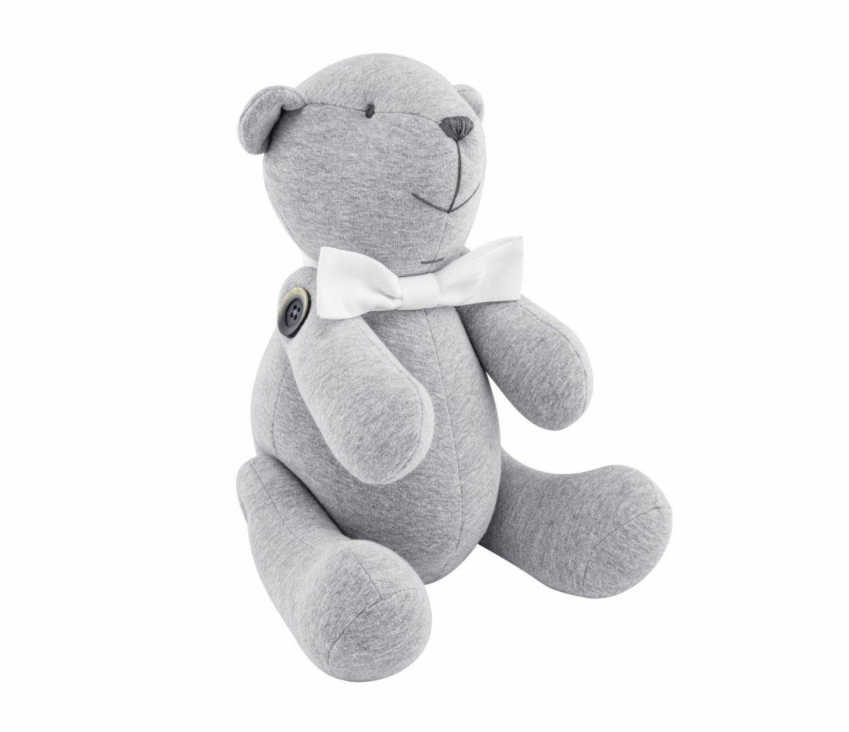 Decorative Teddy Bear Grey with White Bow