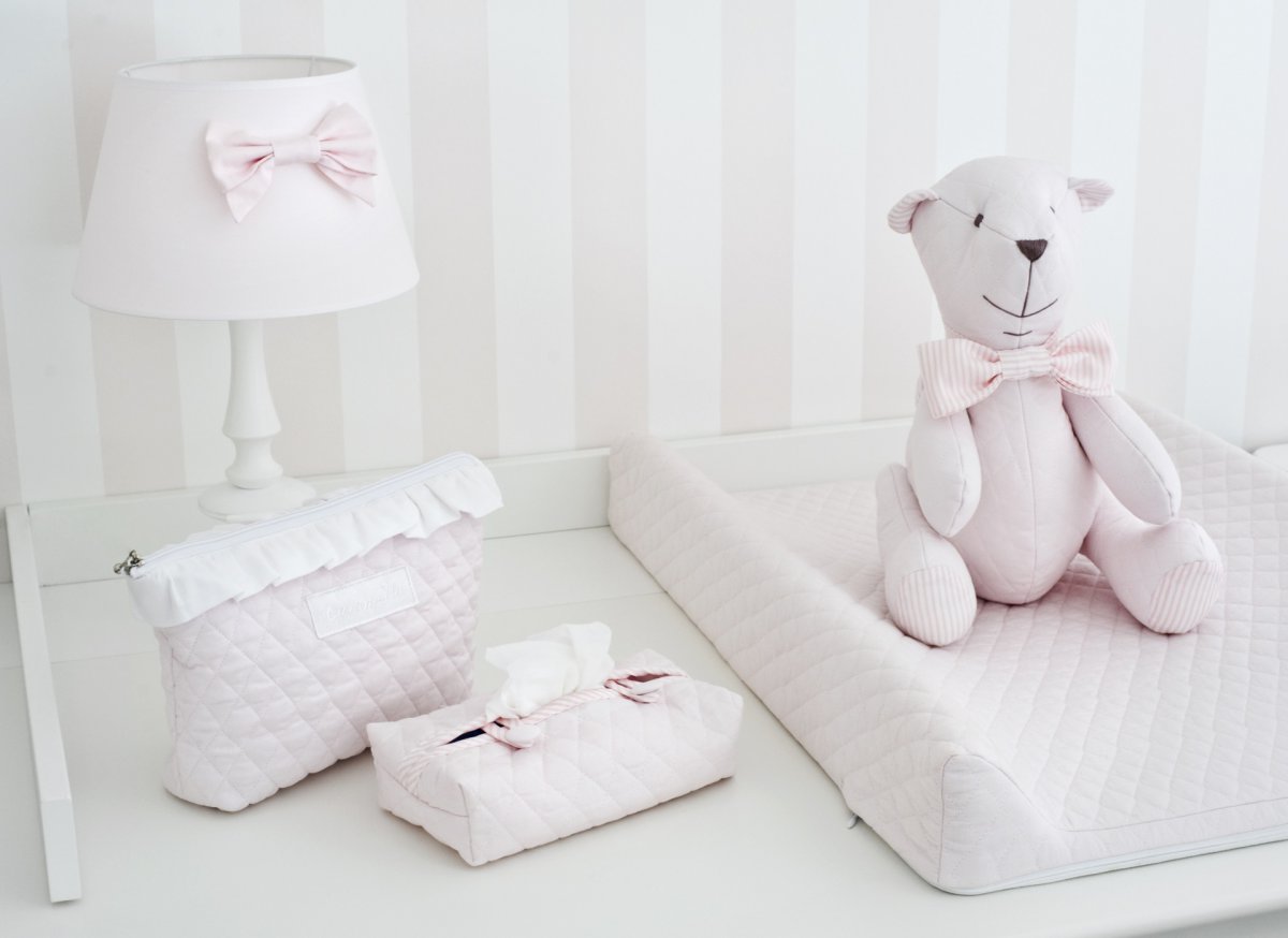Decorative Teddy Bear Quilted Pink with Bow
