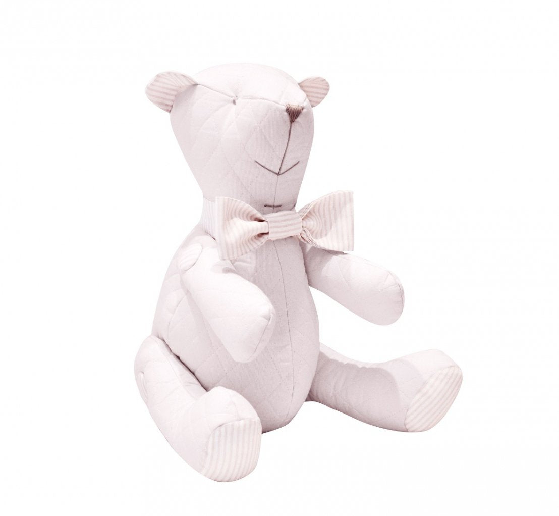 Decorative Teddy Bear Quilted Pink with Bow