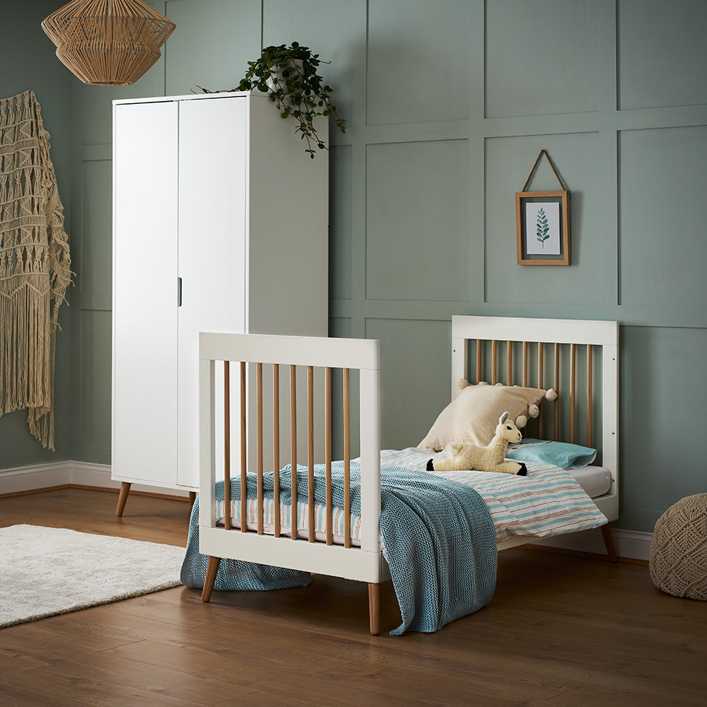 Obaby Maya Cot Bed - White with Natural