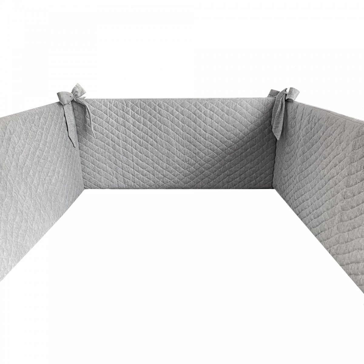Grey Quilted Cot Bumper