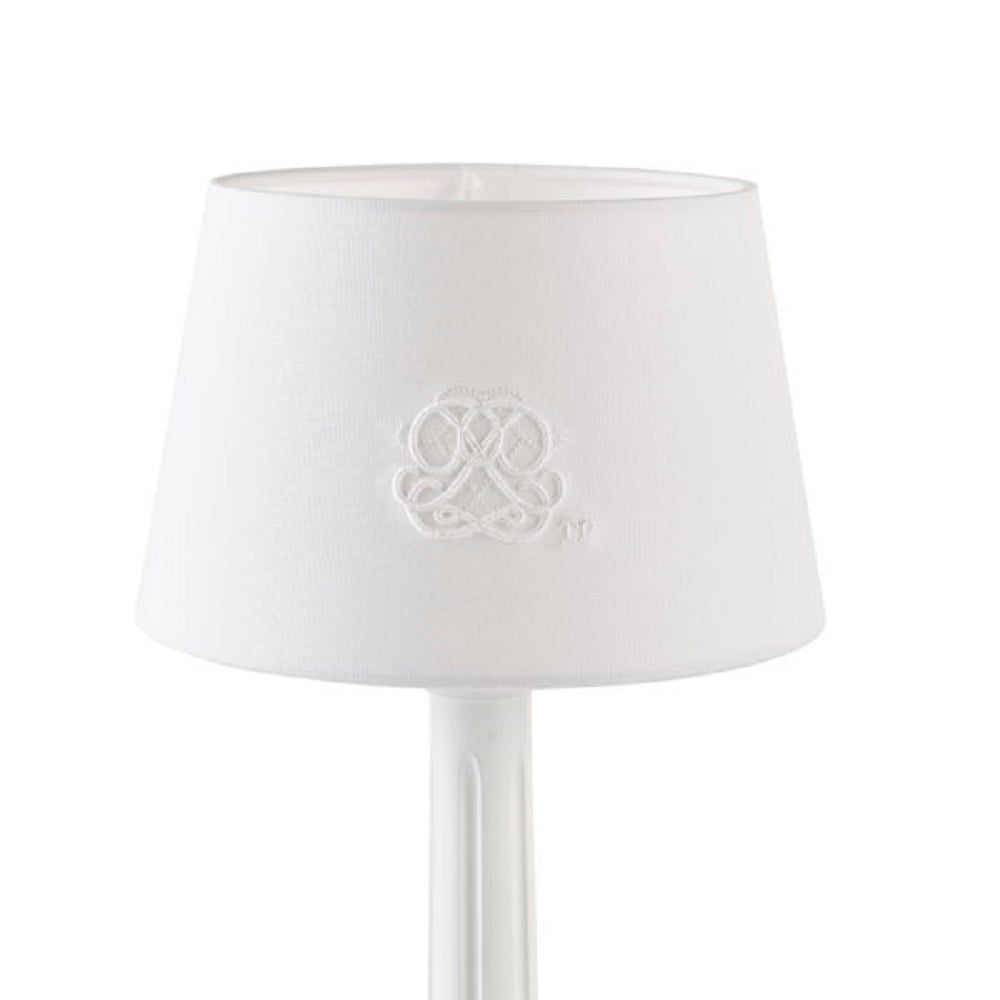 Theophile & Patachou Small Embroidered Lampshade - Cotton White