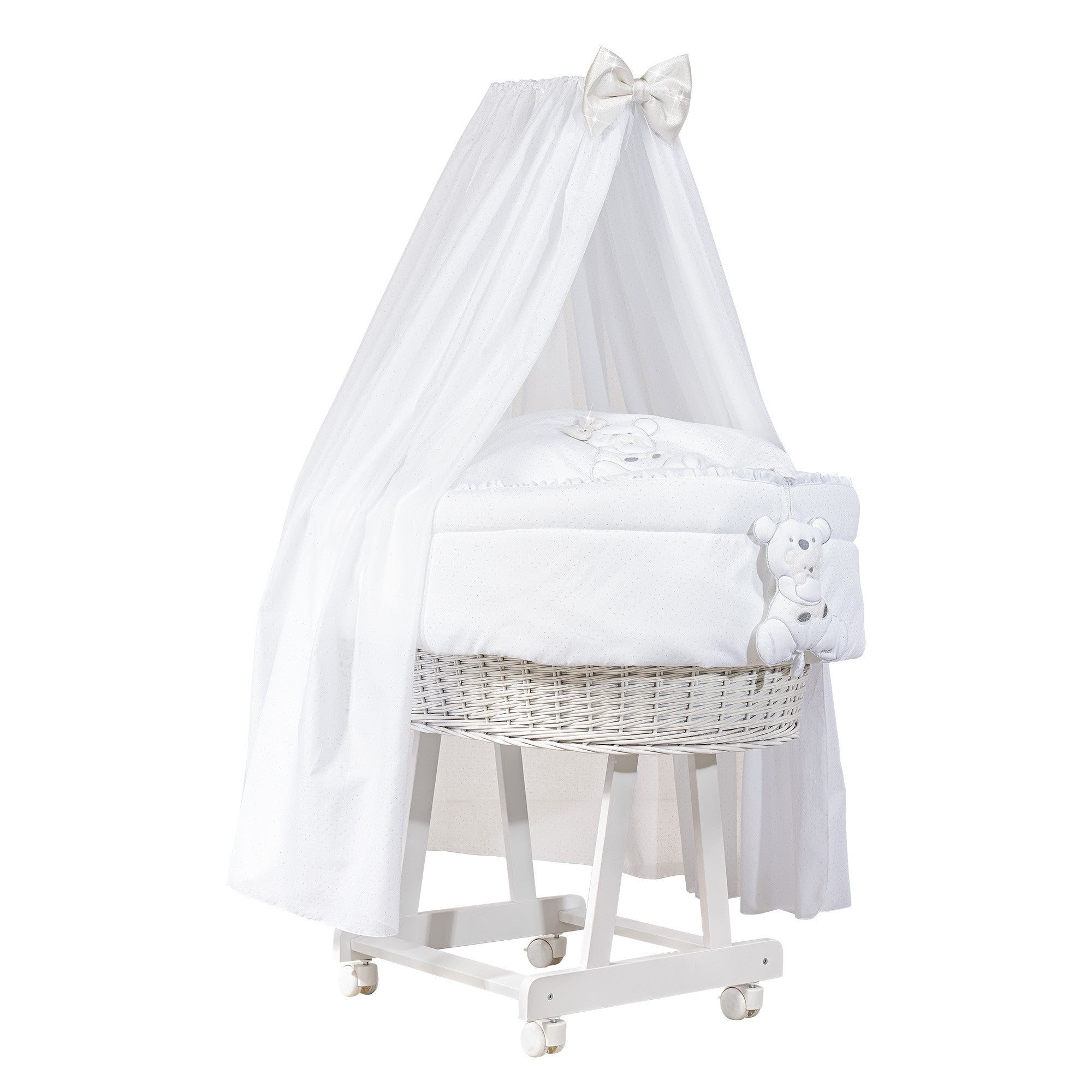 Miss Luxury Complete Cradle with Veil - White Snow