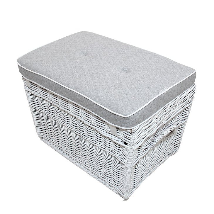 Wicker Trunk Quilted Grey Pillow