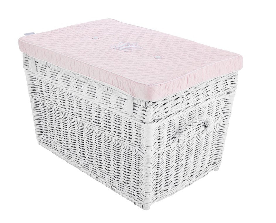 Wicker Trunk Quilted Baby Pink Pillow