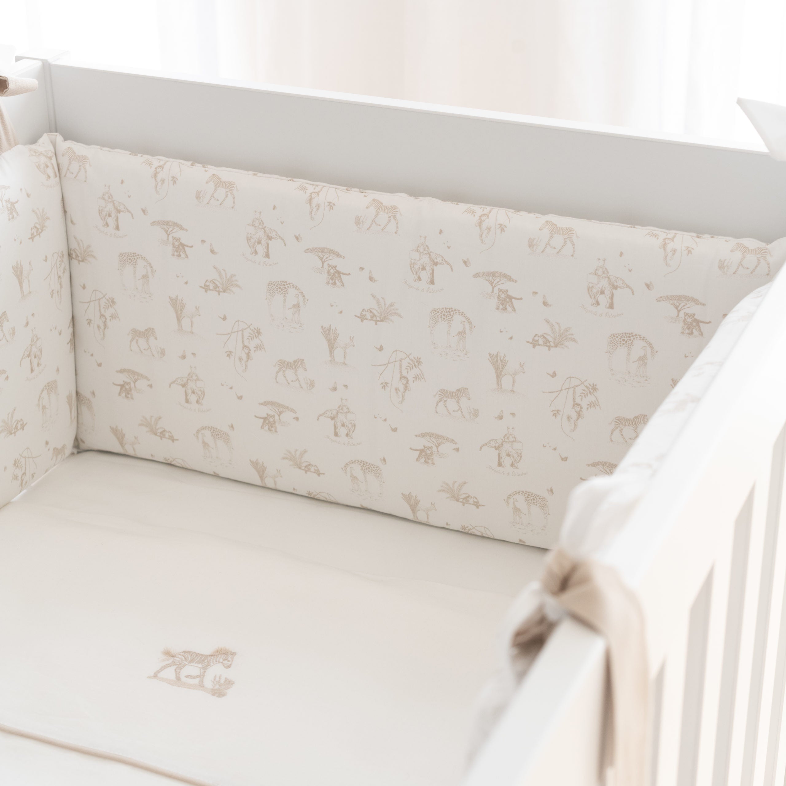 Theophile & Patachou Cot Bed Bumper 60 cm - Safari