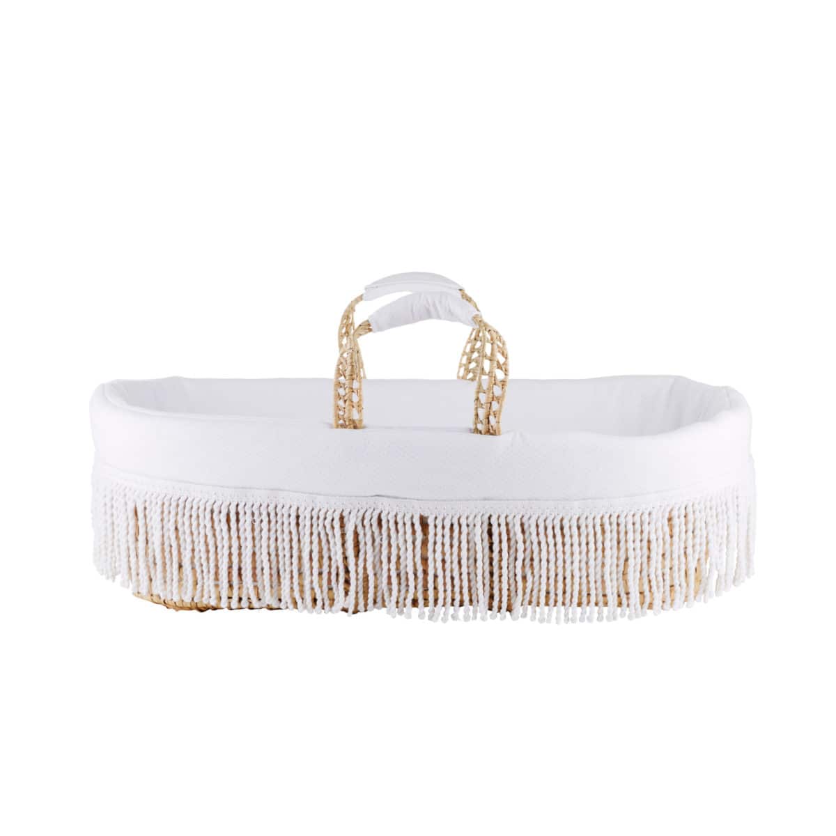 Theophile & Patachou Wicker Moses and Cover with White Fringes - Safari