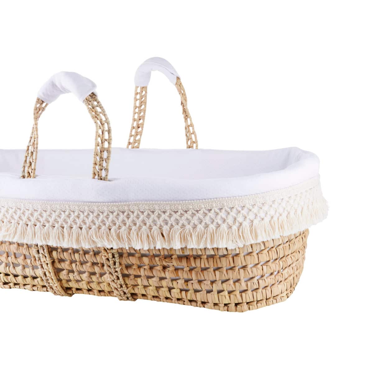 Theophile & Patachou Wicker Moses and Cover with Natural Fringes - Safari