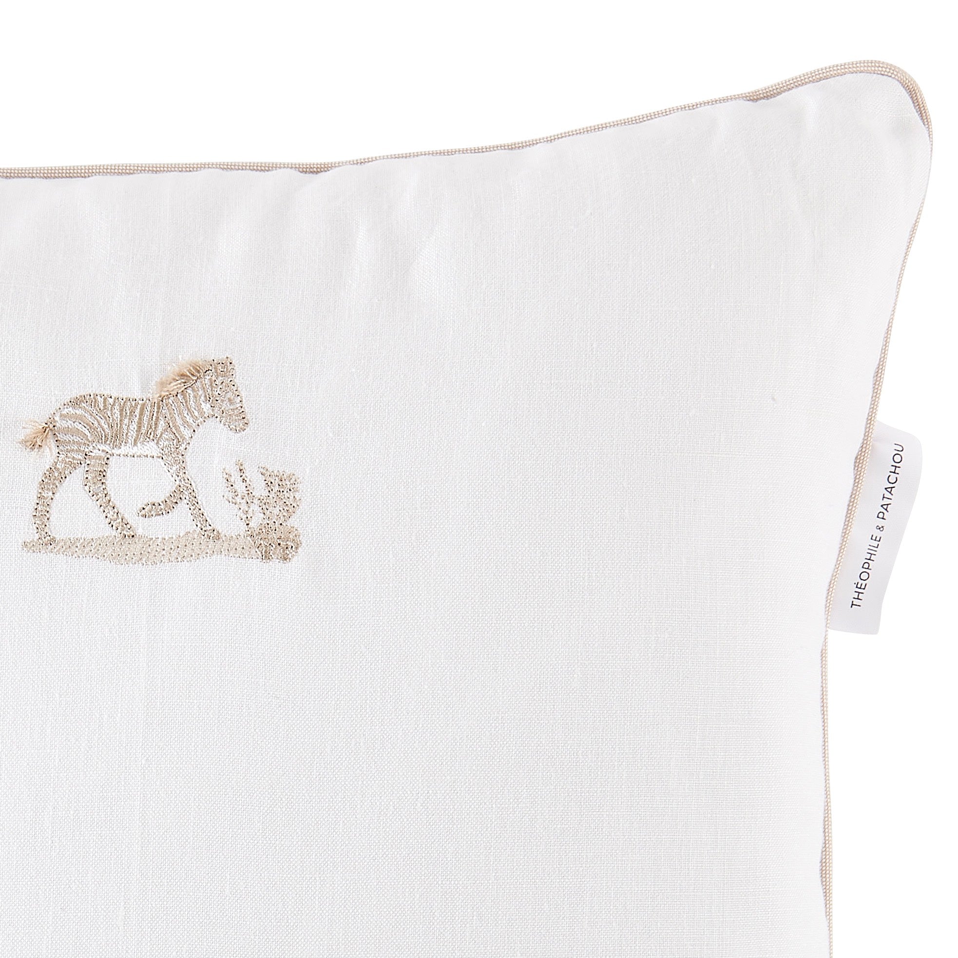 Theophile & Patachou Embroidered Cushion - Safari