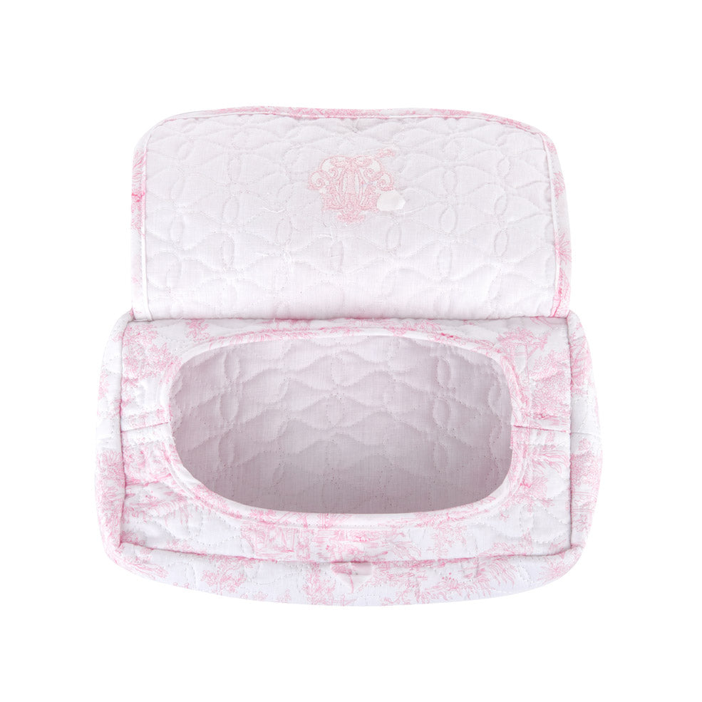 Theophile & Patachou Travel Baby Wipes Cover Quilted - Sweet Pink