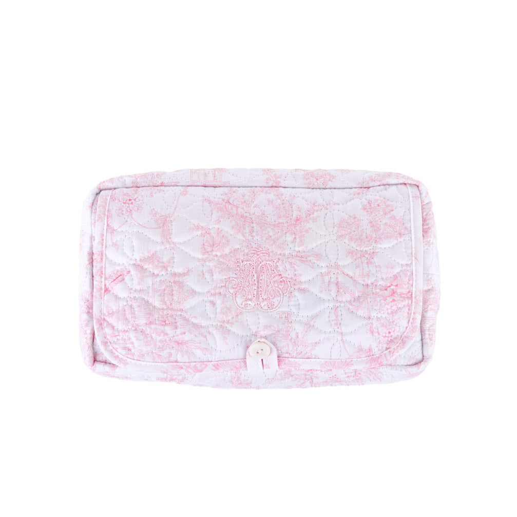 Theophile & Patachou Travel Baby Wipes Cover Quilted - Sweet Pink